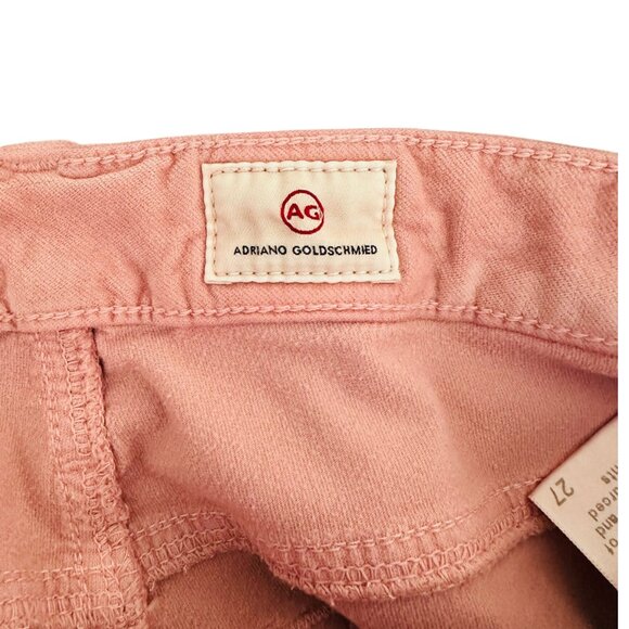 AG Adriano Goldschmied Size 27 Women's The Quinne High Rise Flare Pink Jeans - Picture 6 of 7